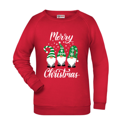 Felpa Natale donna Gnomi e Folletti - Rossa