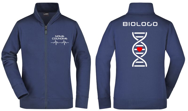 Felpa Biologo Dna full zip - Personalizzata con nome