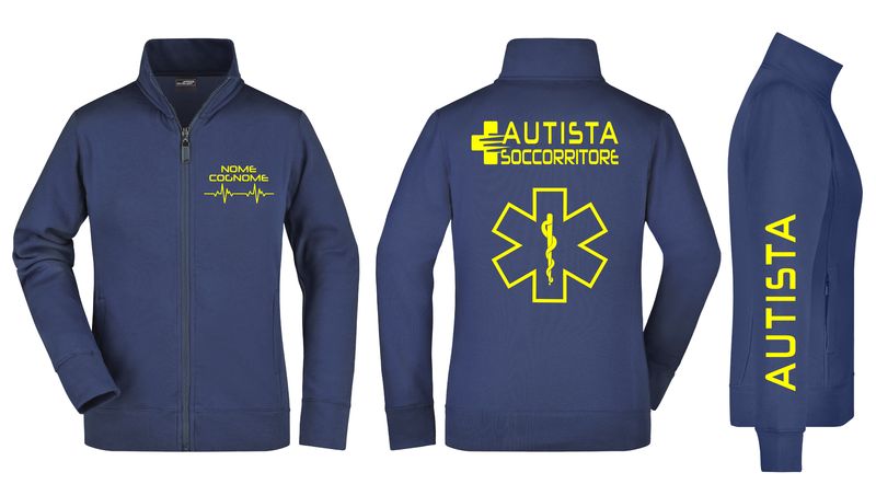 Felpa Autista Soccorritore fluo  - Personalizzata con nome