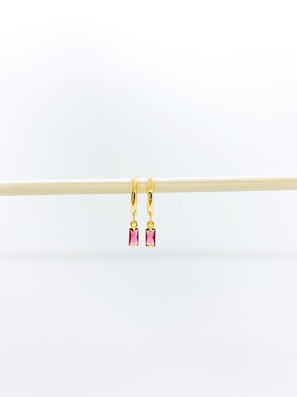 Ruby Cora Charm Hoops