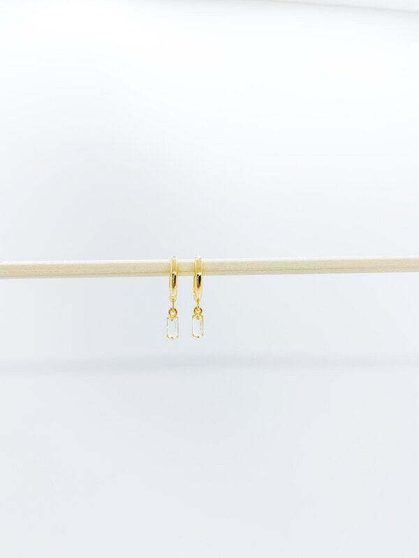 Clear Cora Charm Hoops