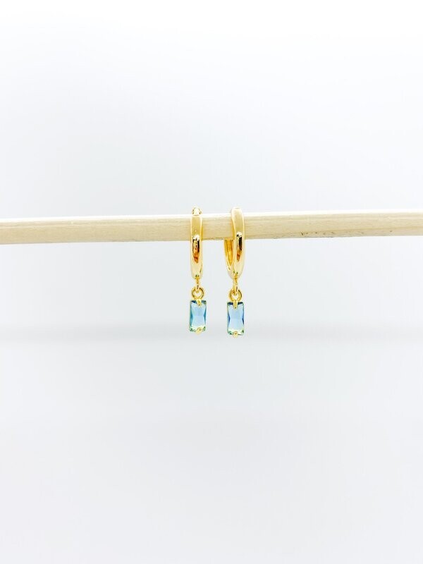 Sky Blue Cora Charm Hoops