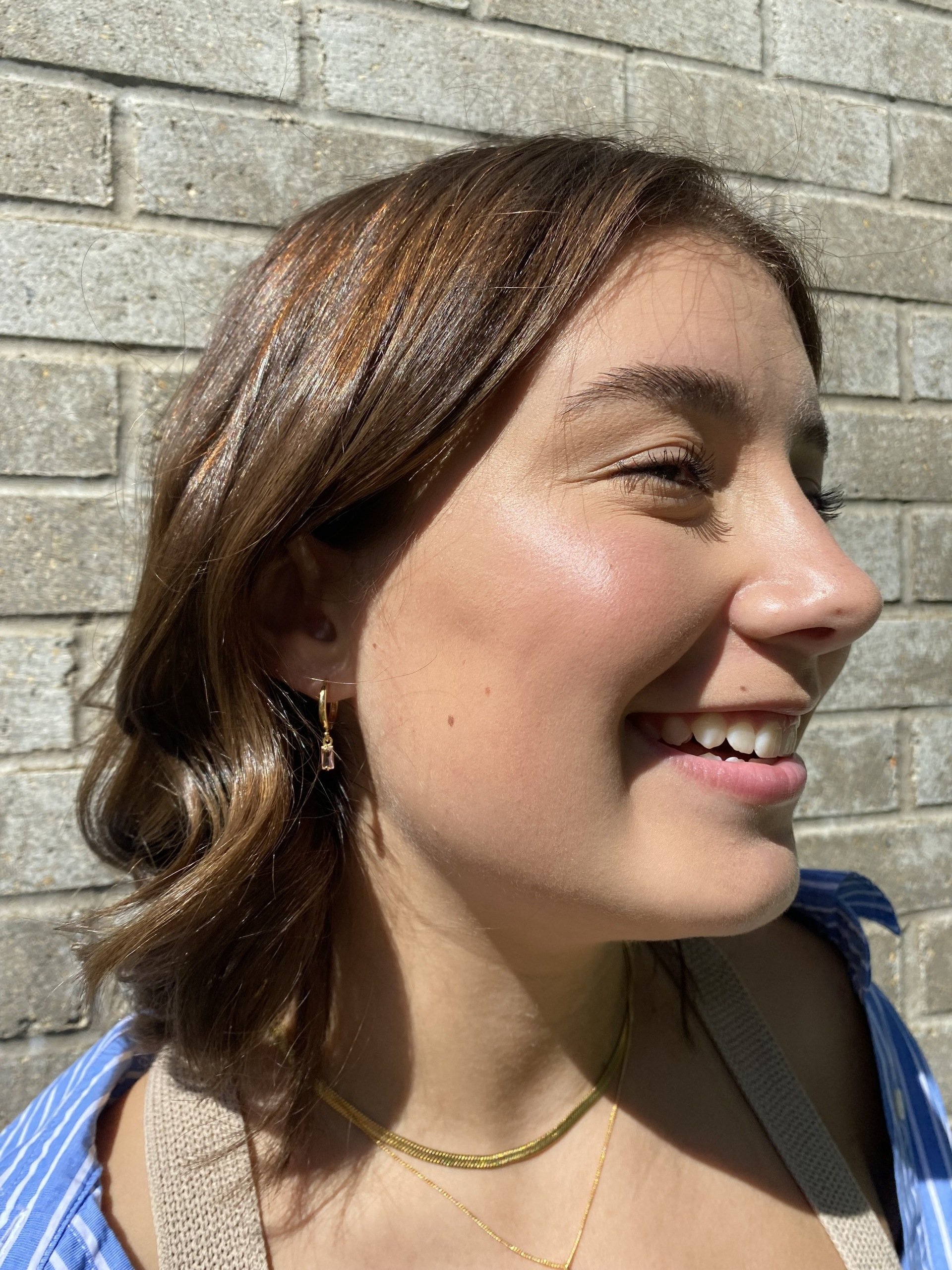 Blush Cora Charm Hoops