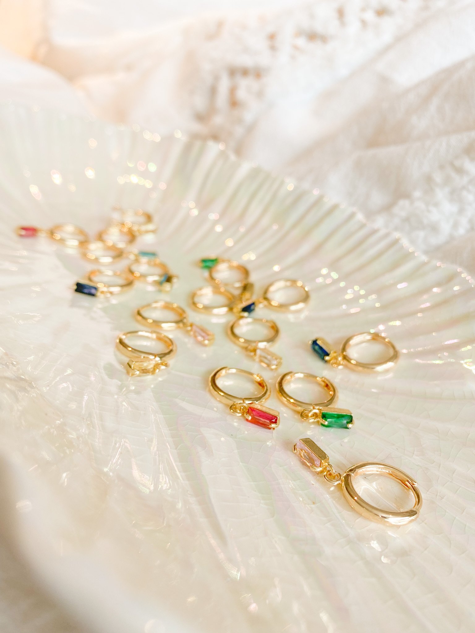 Clear Cora Charm Hoops