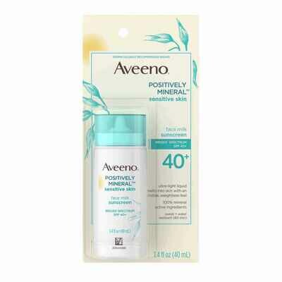 Aveeno Positively Mineral Sensitive Skin Face Milk Sunscreen SPF 40+ 1.4oz#8598