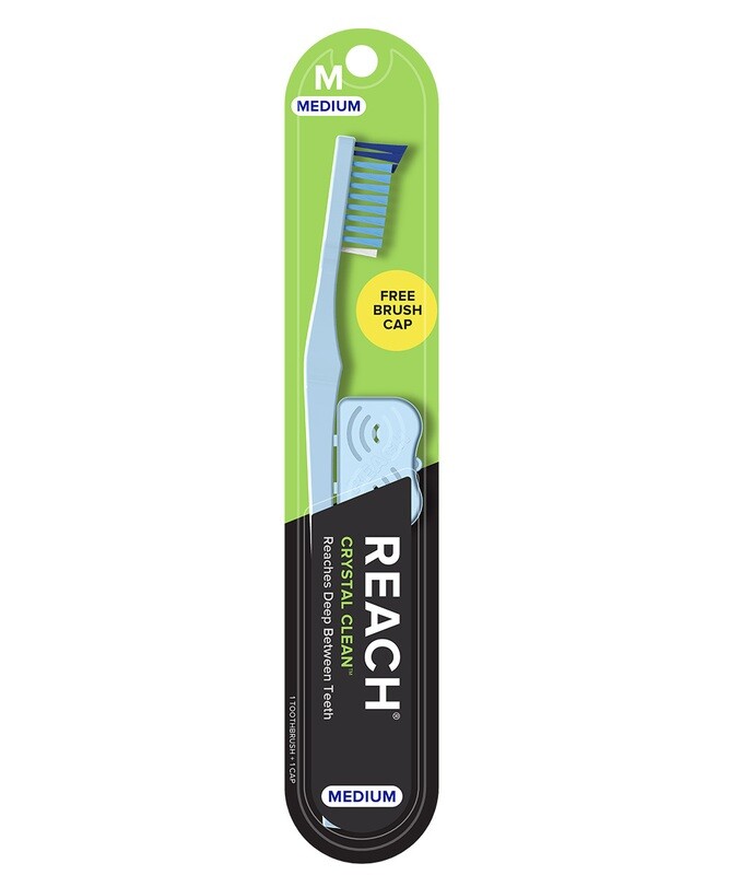 REACH Crystal Clean Toothbrush Medium with Cap 1ct #5096