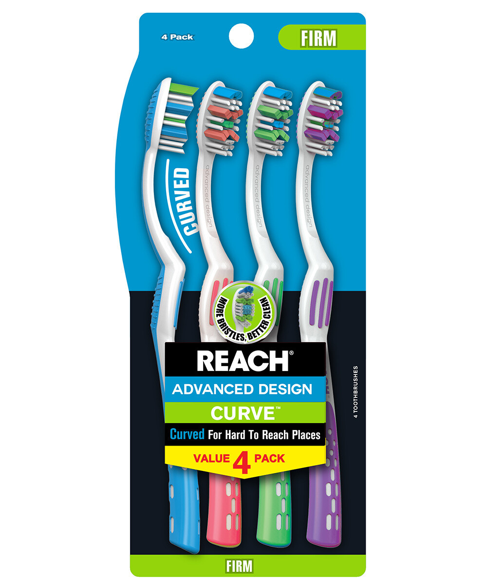 REACH Advanced Design Curve Toothbrush Soft 4ct #1943