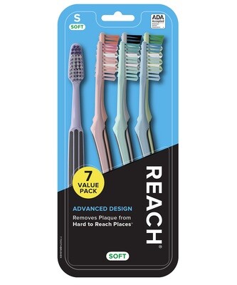 REACH Advanced Design Toothbrush Soft 7ct #1035