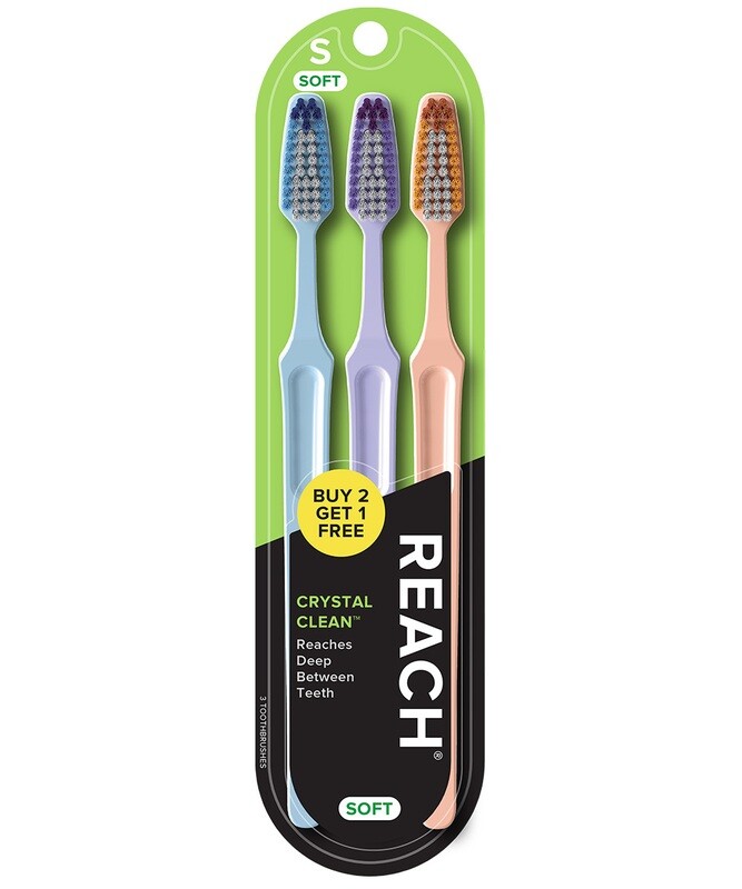 REACH Crystal Clean Toothbrush Soft 3ct #5416B