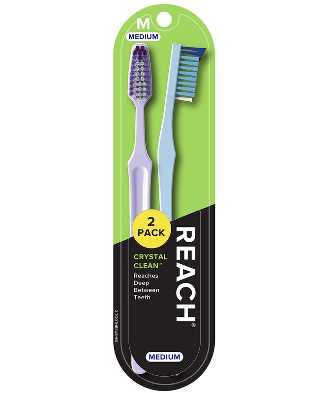 REACH Crystal Clean Toothbrush Medium 2ct #5454