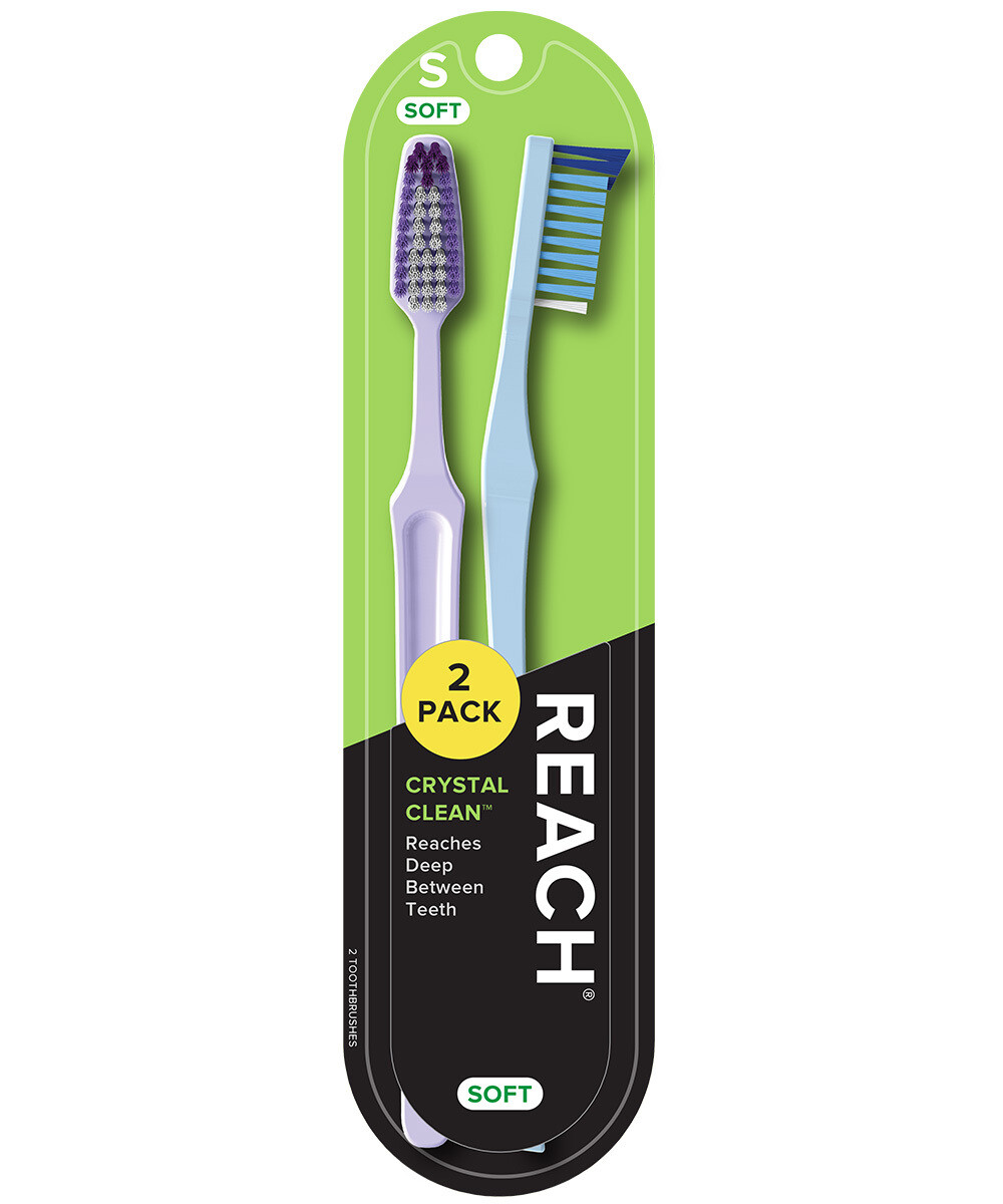 REACH Crystal Clean Toothbrush Soft 2ct #5416