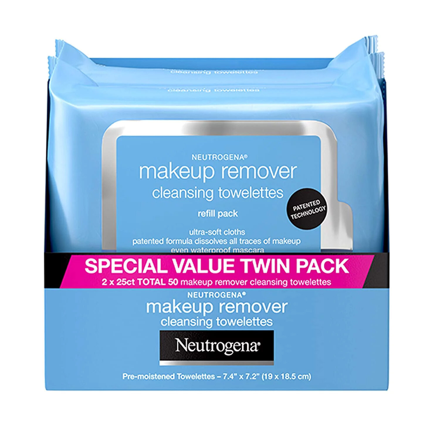 Neutrogena Makeup Remover Cleansing Towelettes Twin-Pack #3934