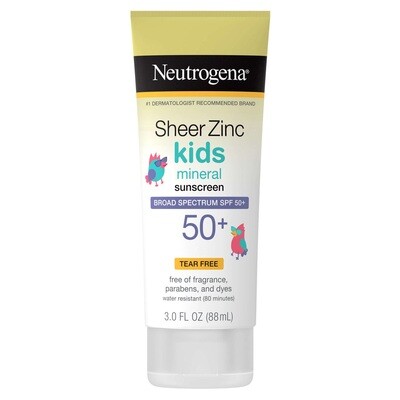 Neutrogena Sun Sheer Zinc Kids Mineral SPF50+ 3oz #2945  