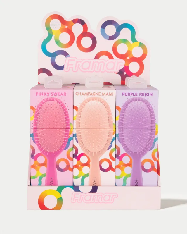 Framar Core Color Detangle Brush Display 9ct #0008