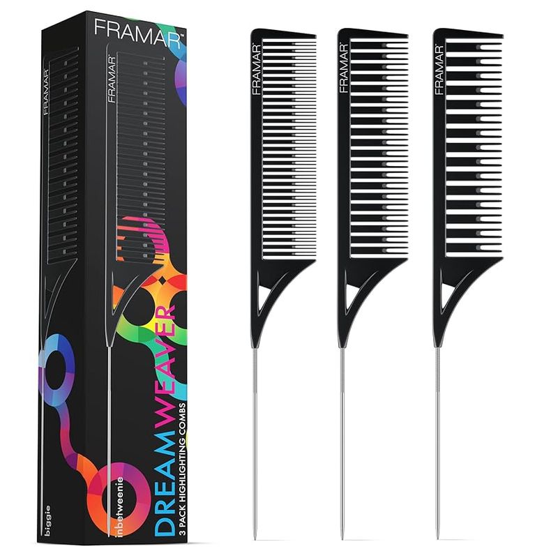 Framar Dreamweaver Black Highlighting Combs 3ct #0007 