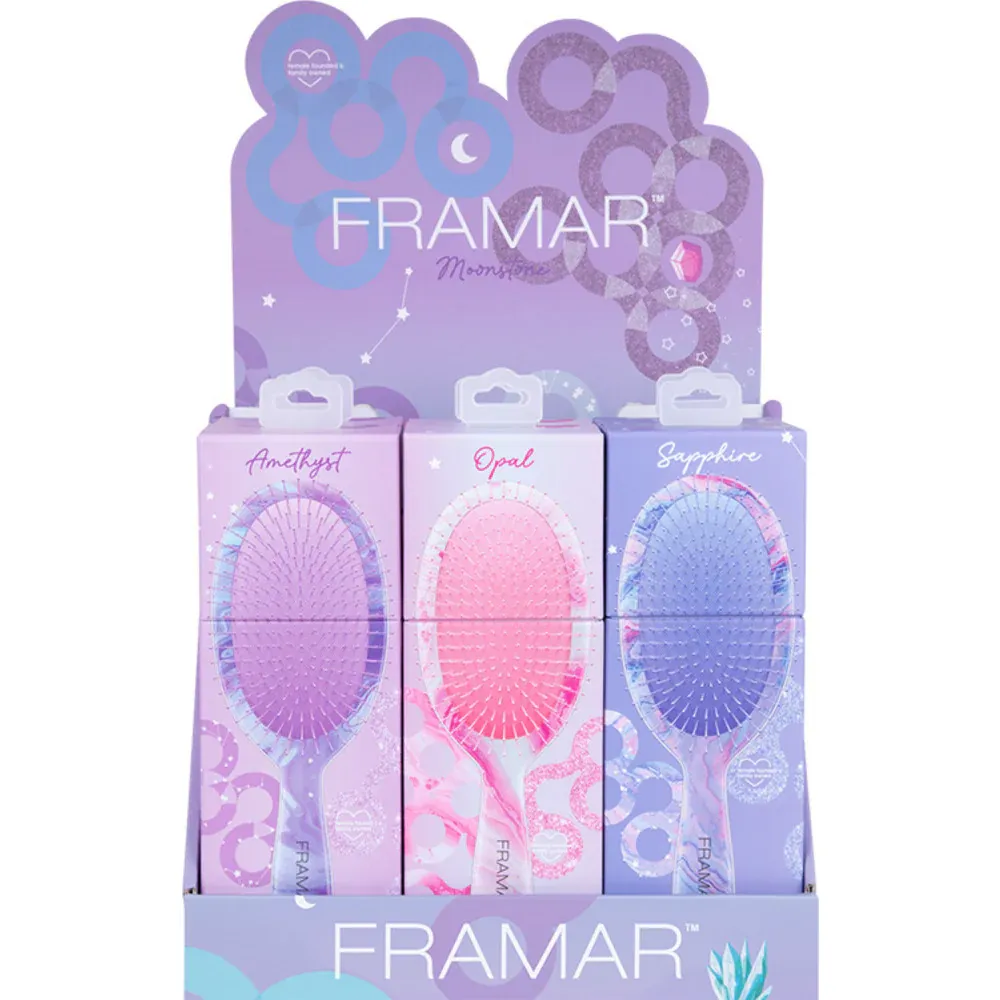 Framar Moonstone Detangle Brush Display #0169
