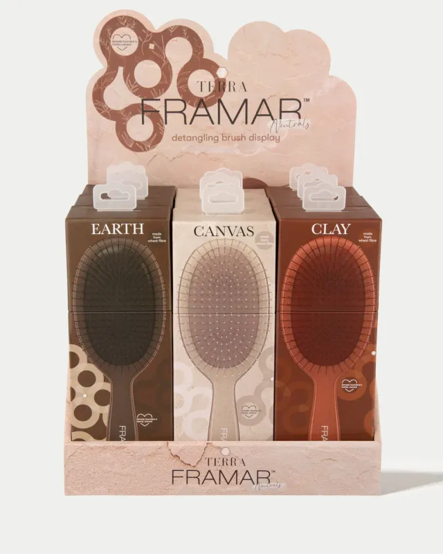 Framar Neutrals Terra Detangle Brush Display 9ct #0268