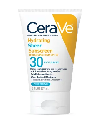 Cerave Hydrating Sheer Face &amp; Body Sun SPF30 3oz #4832