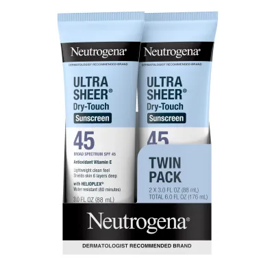 Neutrogena Sun Ultra Sheer Dry-Touch Lotion SPF45 Twin-Pack #7926