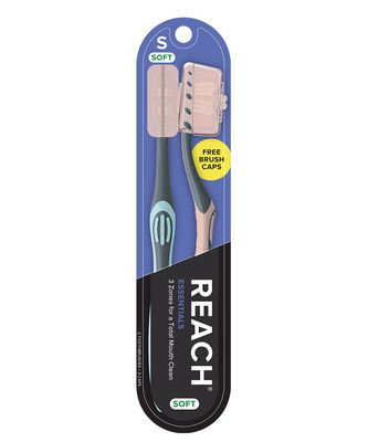 REACH Essentials Toothbrush Soft with Cap 2ct #3019