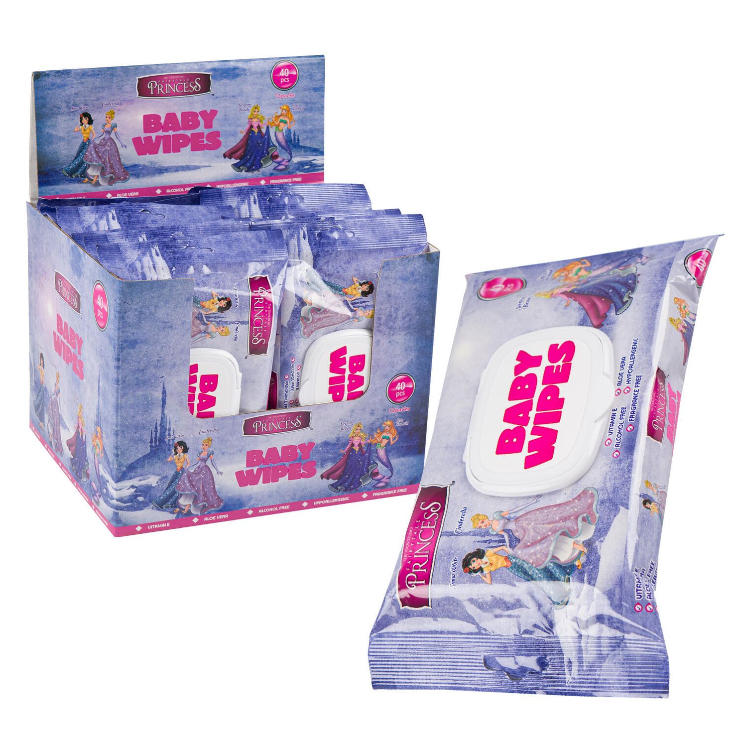 REACH Princess Baby Wipes (12 per display) #6578