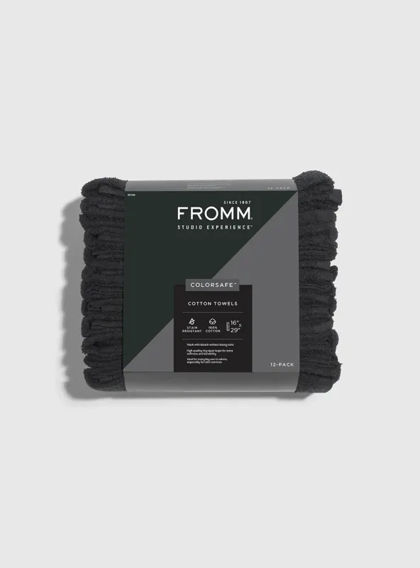 Fromm Colorsafe Towel Black 12 Pk#6514