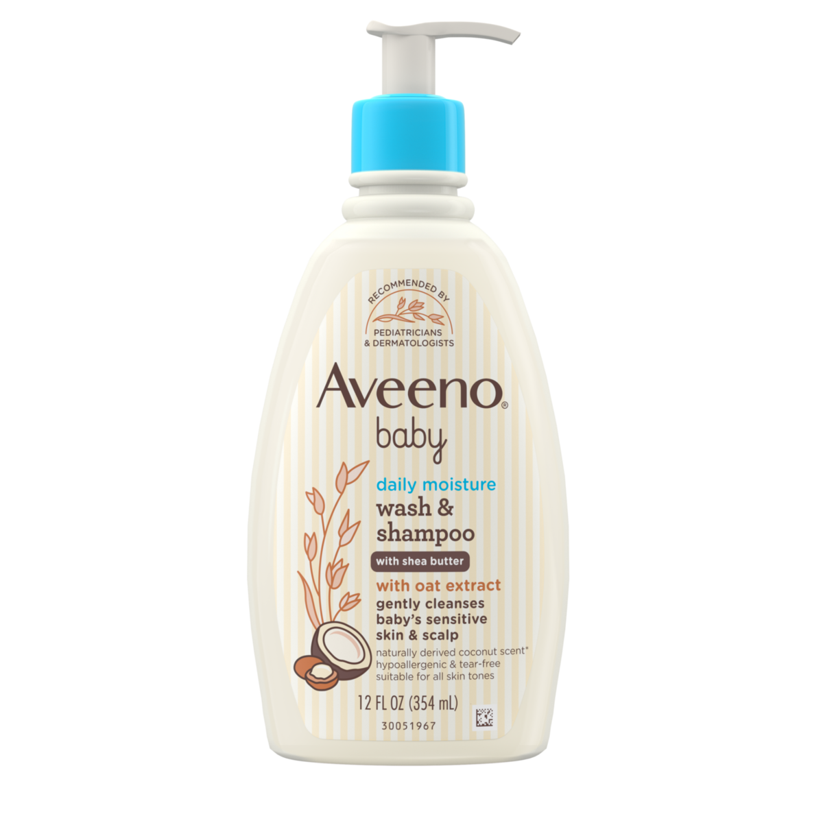 Aveeno Baby Daily Moisture Coconut Wash &amp; Shampoo 12oz #1412