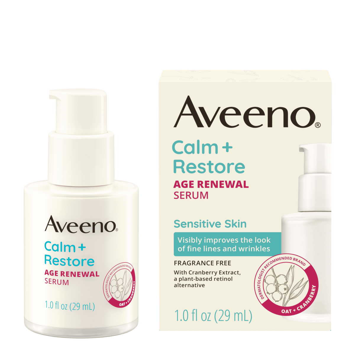 Aveeno Calm + Restore Age Renewal Serum (Fragance Free) # 3010