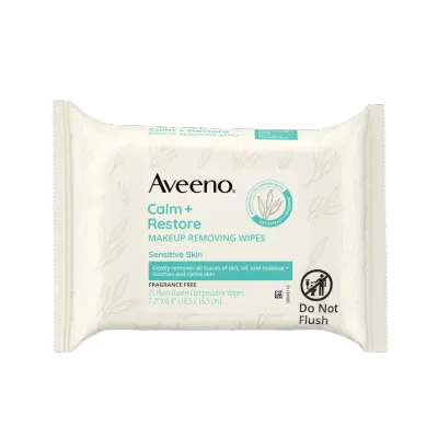 Aveeno Calm &amp; Restore Makeup Removing Wipes 25ct #4759