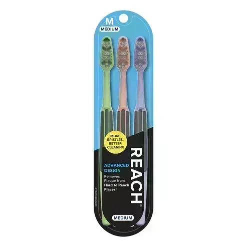 REACH Advanced Design Toothbrush Medium 3ct #0863