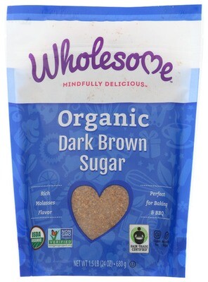 Wholesome Org Dark Brown Sugar 1.5 Lbs