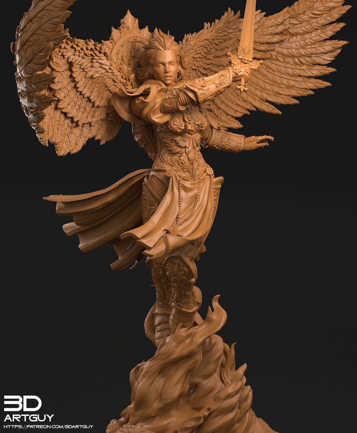 Display Scale Archangel Miniature - 3dArtGuy