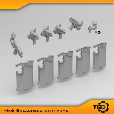MkVI, MkIII Breacher Boarding Shields & Arms Bits Set x5