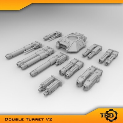 Double Turret V2 Conversion Bits Space Marine Gladiator Tank