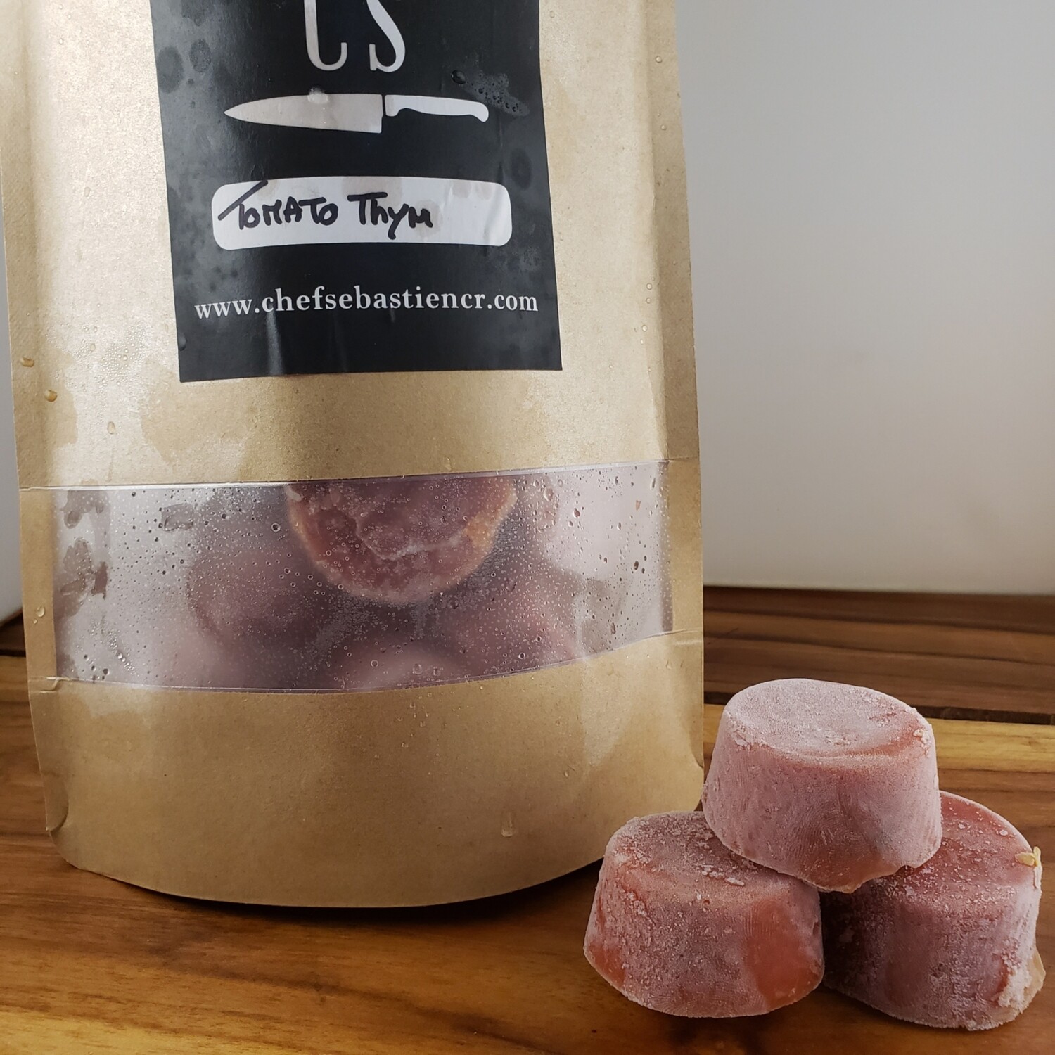 Tomato, thyme goat cheese soup