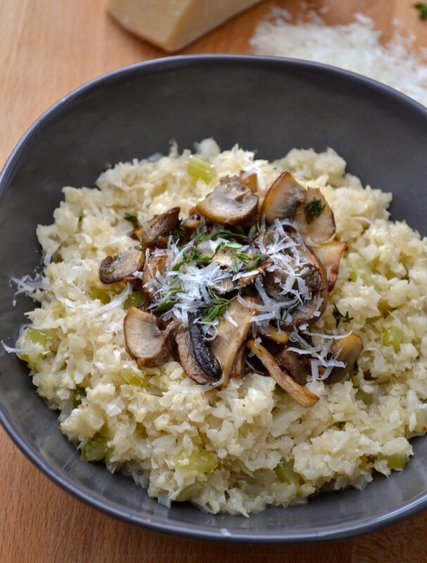Keto creamy and cheesy cauliflower mushrooms risotto 
V, gf, k