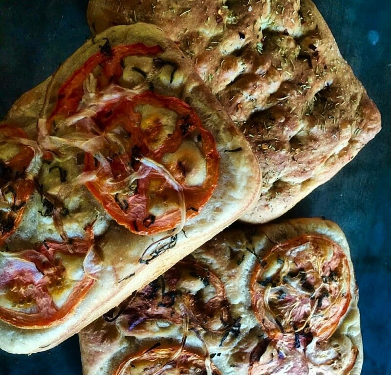 Tomatoes and rosemary focaccia 
V, vi