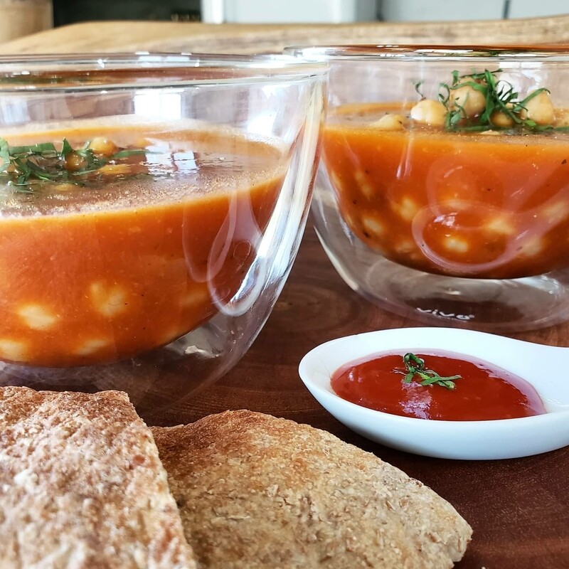 Moroccan Spiced Chickpea tomato soup.
V, vi, gf, lf