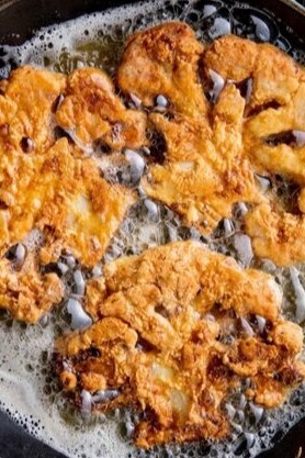 Fried cauliflower steak, aji mayonaise, mixed green salad and sauteed string beens. V,gf, lf, k