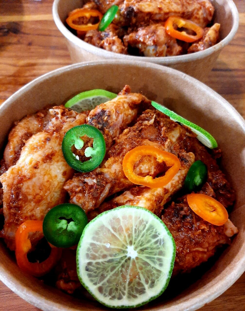 Chipotle lime chicken wings. 6 pieces Gf, lf, k