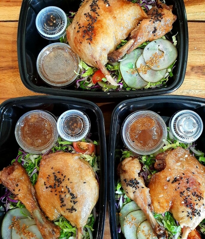 Thai duck confit with asian salad. Gf, lf, k