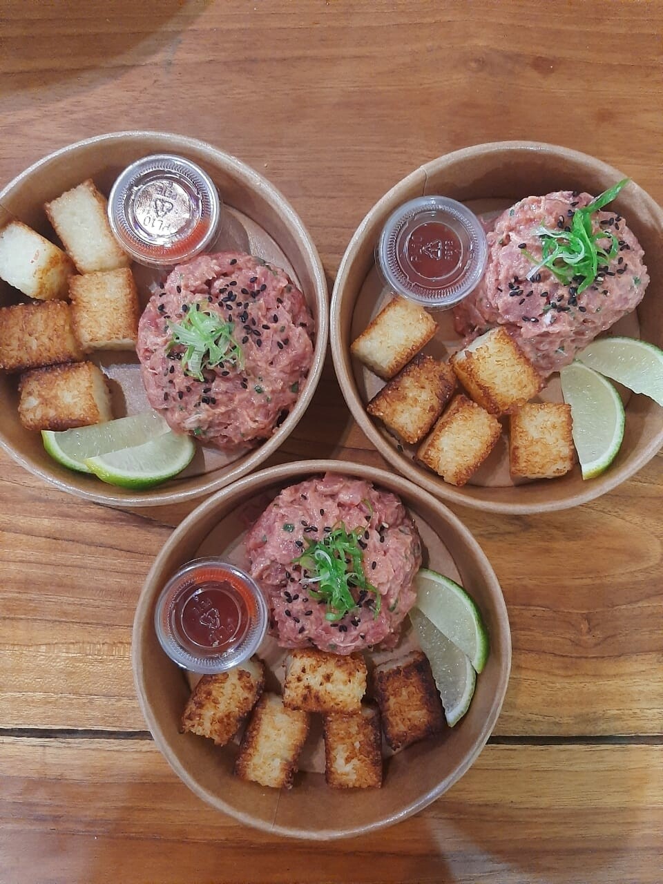 Crispy rice with spicy tuna. Gf, lf