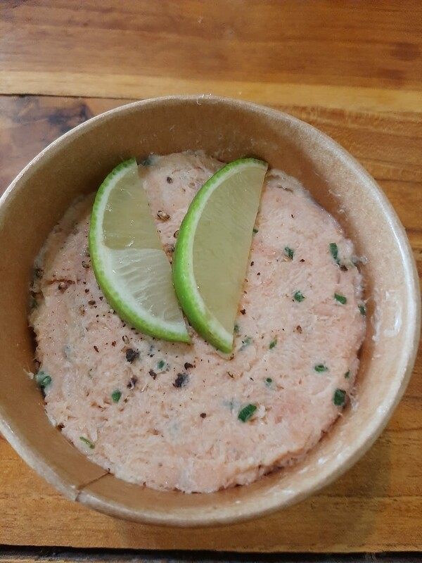 Salmon Rillettes. 
Gf, k