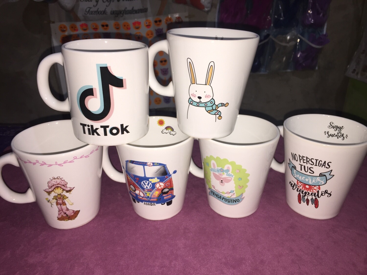 Taza cónica cerámica diseños varios
