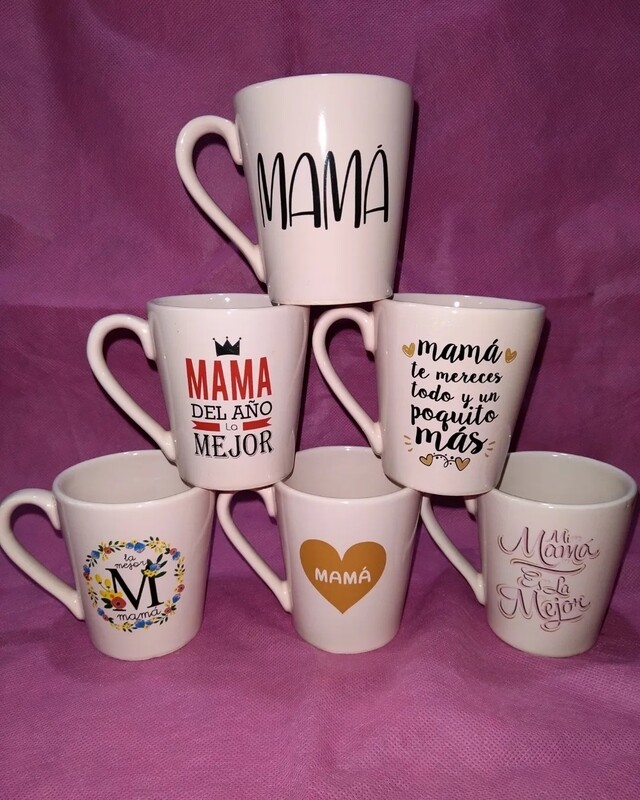 Tazas cónicas color rosa con motivos día se la madre