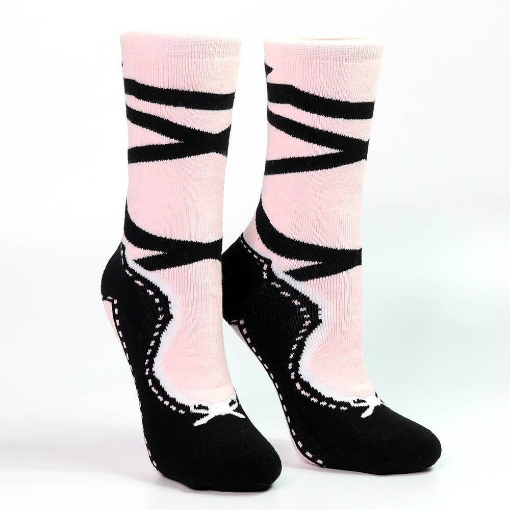 NBG PINK & BLK POINTE SLIPPER HEAVY WEIGHT SOXS