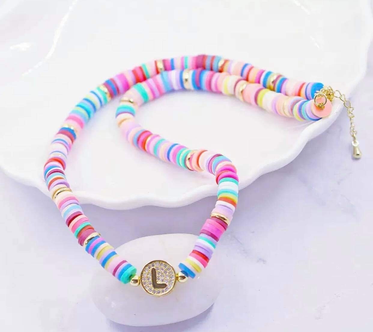 KL CANDY ROUND LETTER NECKLACE