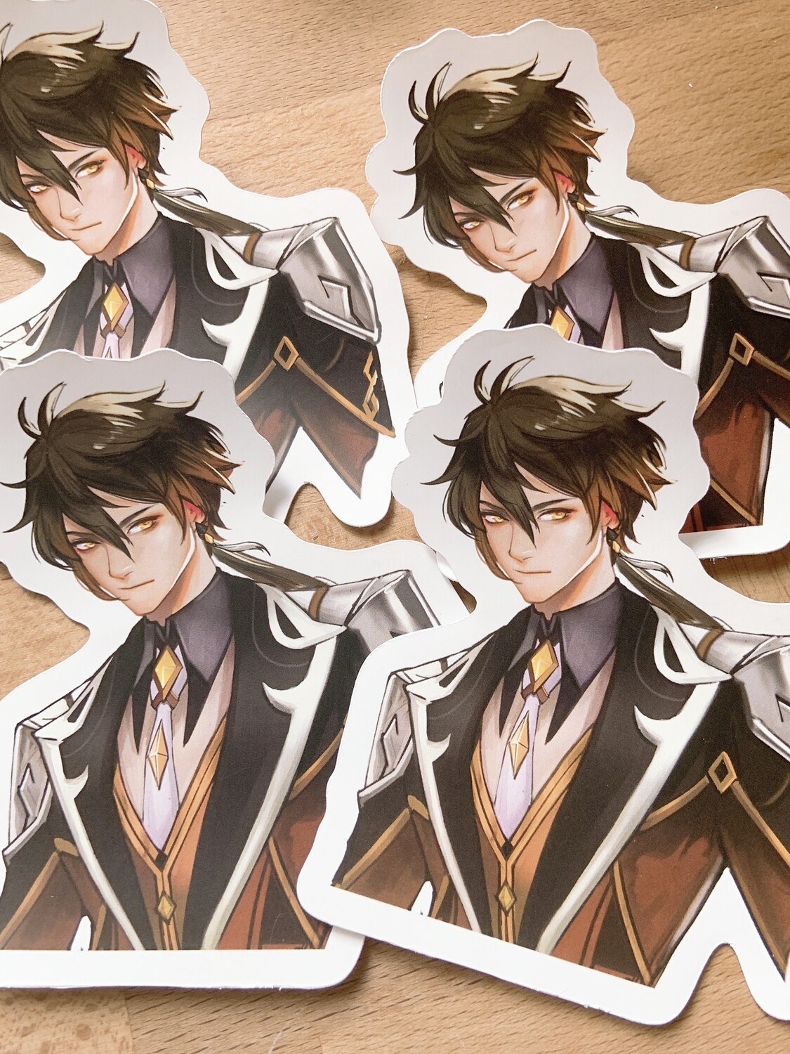 4-inch Genshin Impact Liyue stickers, Design: Zhongli (3/4 view)
