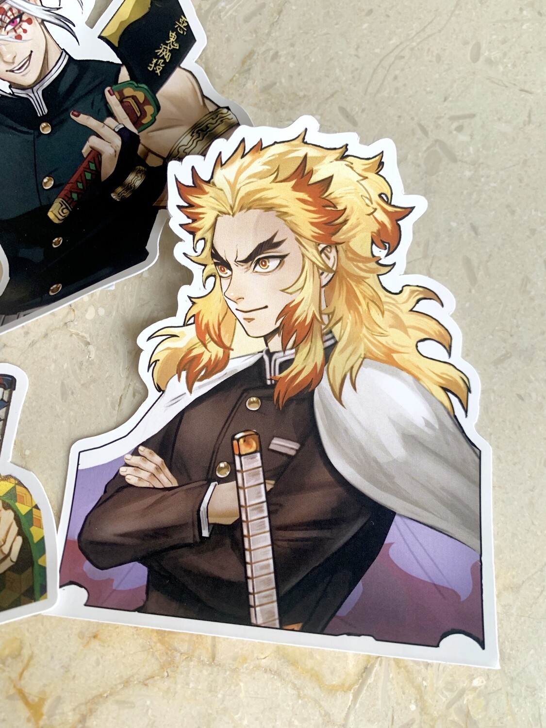 4-inch Demon Slayer stickers, Design: Kyojuro Rengoku