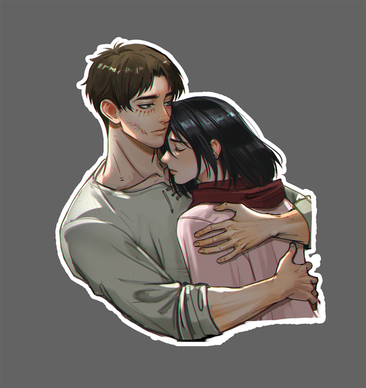 4-inchEren Mikasa sticker